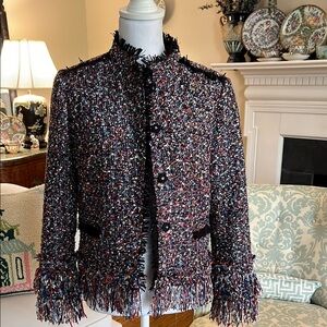 Ann Taylor Multicolor Tweed Blazer